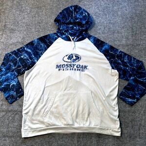Mossy Oak Fishing Hoodie Mens‎ 2XL Long Water Camo Sleeve Performance Pullover